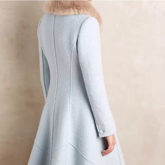 RARE Elevenses (for Anthropologie) wool coat with removable fur collar - Picture 2 of 11